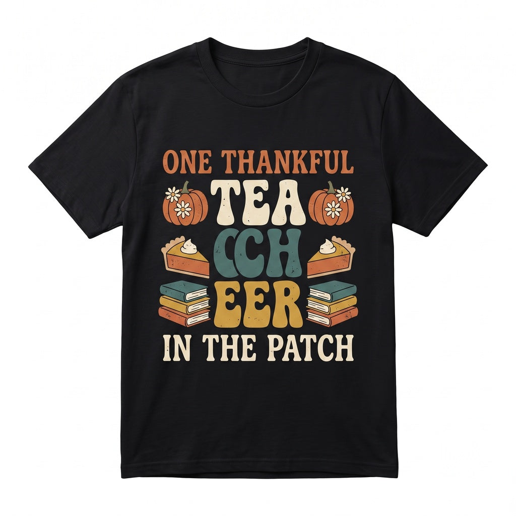 One Thankful Teacher Thanksgiving Gift, Fall Pumpkin Appreciation Holiday Vibes Unisex TShirt