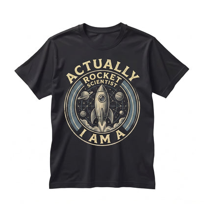 Actually I Am A Rocket Scientist Astronomy Space Solar System Galaxy Lover Gift Dwarf Planets Geek Astronaut Unisex TShirt