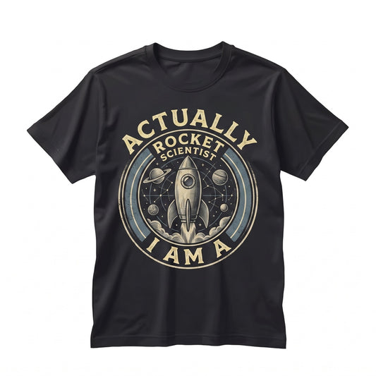 Actually I Am A Rocket Scientist Astronomy Space Solar System Galaxy Lover Gift Dwarf Planets Geek Astronaut Unisex TShirt