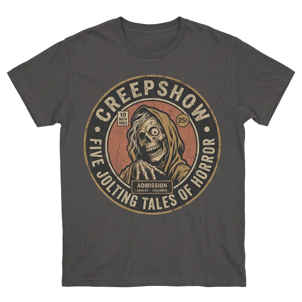 Vintage 1980s Cult Classic Horror Anthology Comic Graphic Apparel, Graphite Youth Small Unisex TShirt