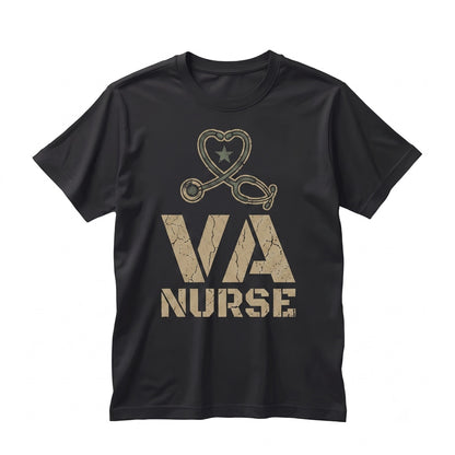 VA Nurse Camouflage American Flag Patriotic Proud USA Military Medical Staff 4th of July Holiday Gift Unisex TShirt