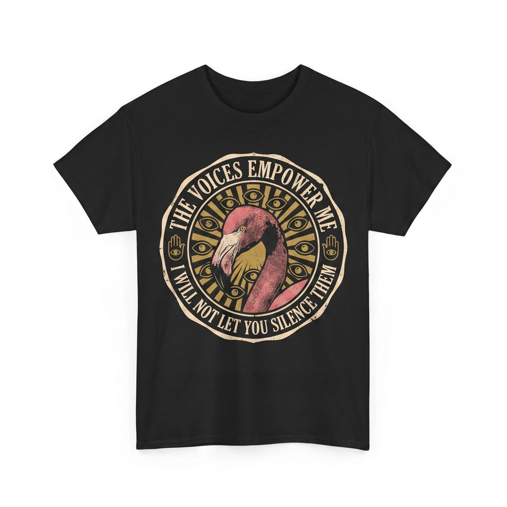 The Voices Empower Me Flamingo Vintage Japanese Graphic Retro Cotton Top Unisex TShirt