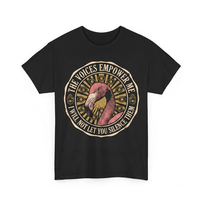 The Voices Empower Me Flamingo Vintage Japanese Graphic Retro Cotton Top Unisex TShirt