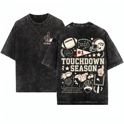 Football Game Day Touchdown Season Doodles Football Mama Sweatshirt Unisex Wash T-Shirt