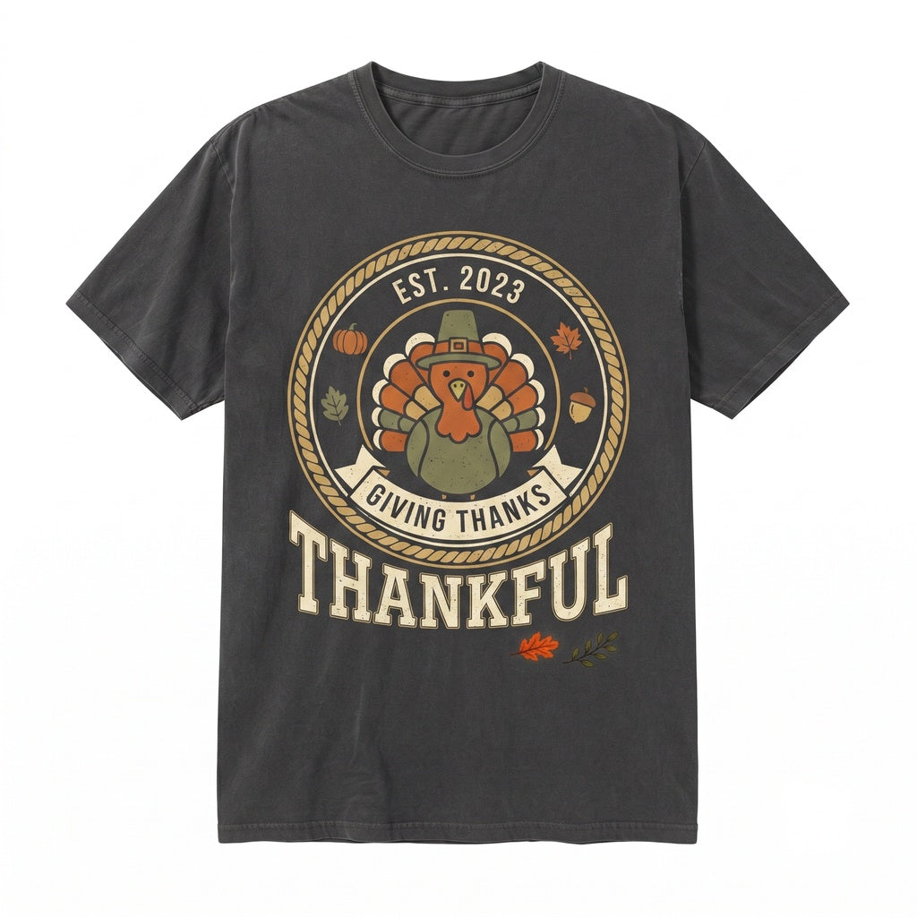 Vintage Thankful Retro Fall Aesthetic Graphic Unisex TShirt