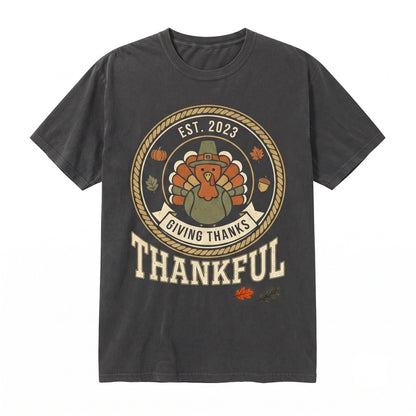 Vintage Thankful Retro Fall Aesthetic Graphic Unisex TShirt