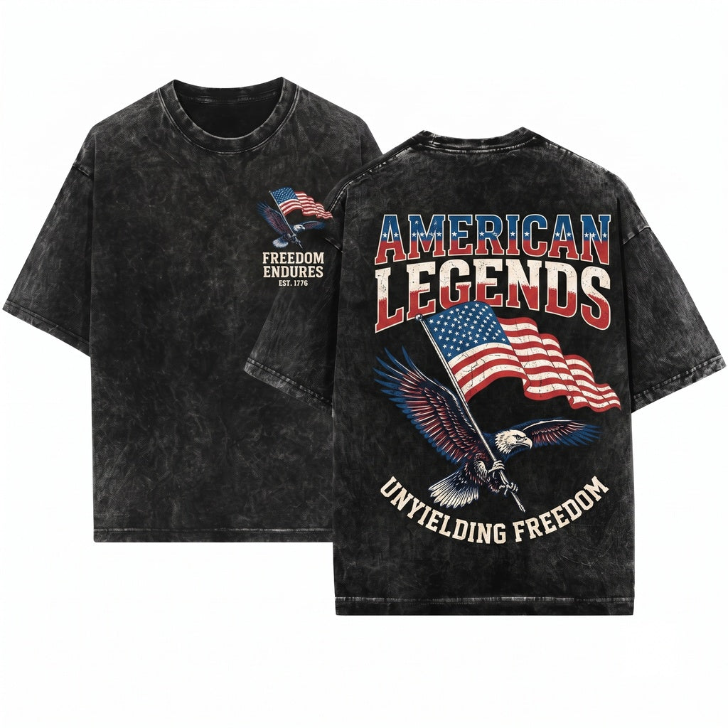 250th Anniversary Patriotic America Freedom Vintage Bald Eagle Graphic USA Gift Unisex Wash T-Shirt