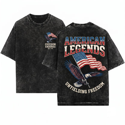 250th Anniversary Patriotic America Freedom Vintage Bald Eagle Graphic USA Gift Unisex Wash T-Shirt