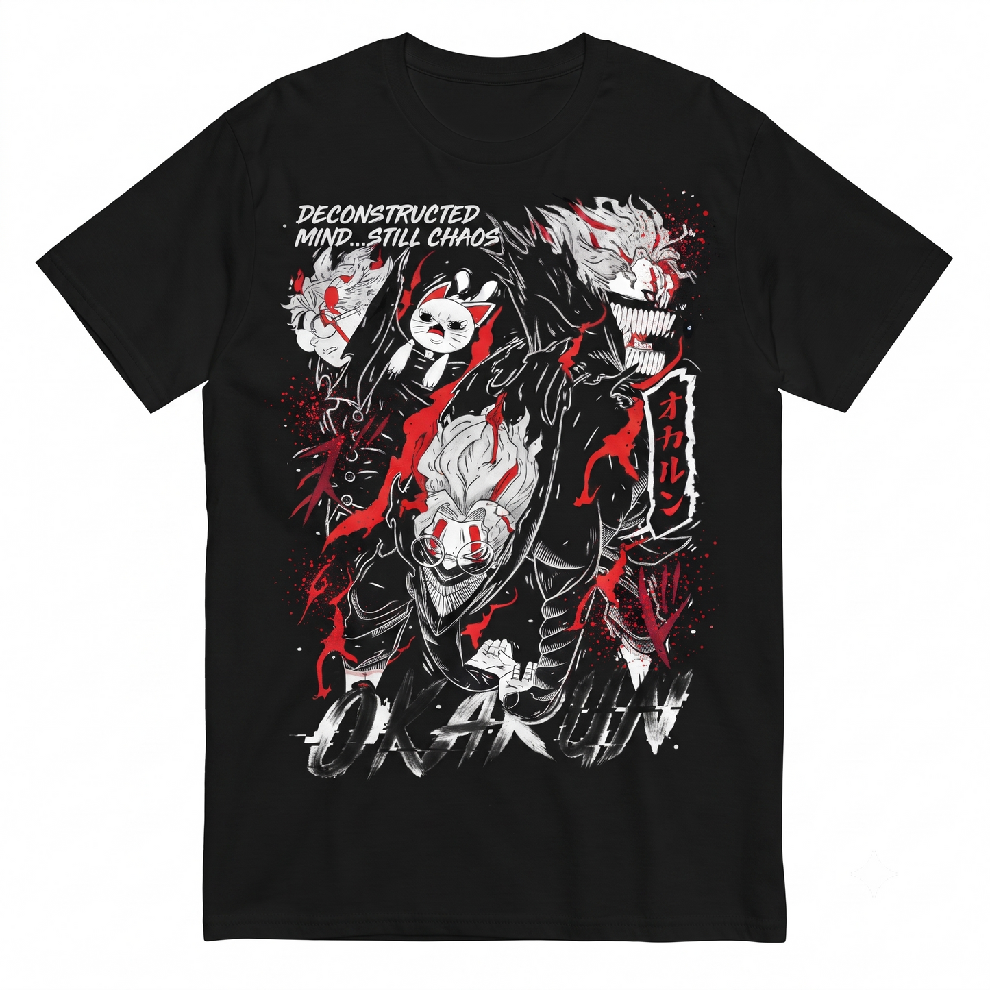 Dark Fantasy Character Graphic T-Shirt, Edgy Anime Style Print Tee, Short Sleeve Casual Cotton Crewneck
