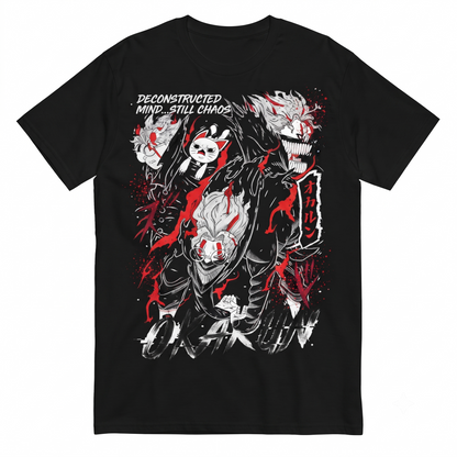 Dark Fantasy Character Graphic T-Shirt, Edgy Anime Style Print Tee, Short Sleeve Casual Cotton Crewneck
