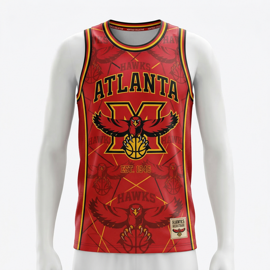 Atlanta Heritage Red & Gold Basketball Jersey - Unisex All-Over Print Sports Tank Top