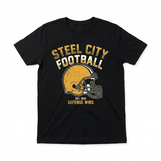 Steel City Football Game Day Essential Apparel | Black and Gold Fan T-Shirt, Hoodie & More