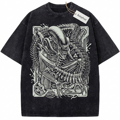 Vintage Biomechanical Space Monster Unisex T-Shirt - Retro Sci-Fi Horror Graphic Tee