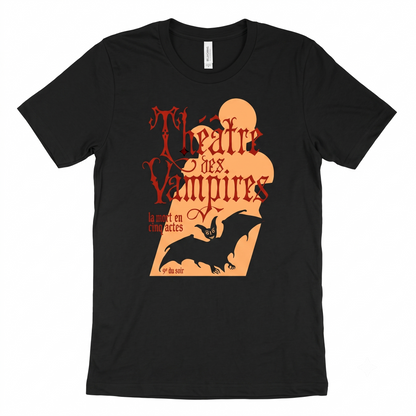 Vintage Gothic Vampire Theater Graphic Tee  Retro French Horror Aesthetic Apparel  Unisex T-shirt