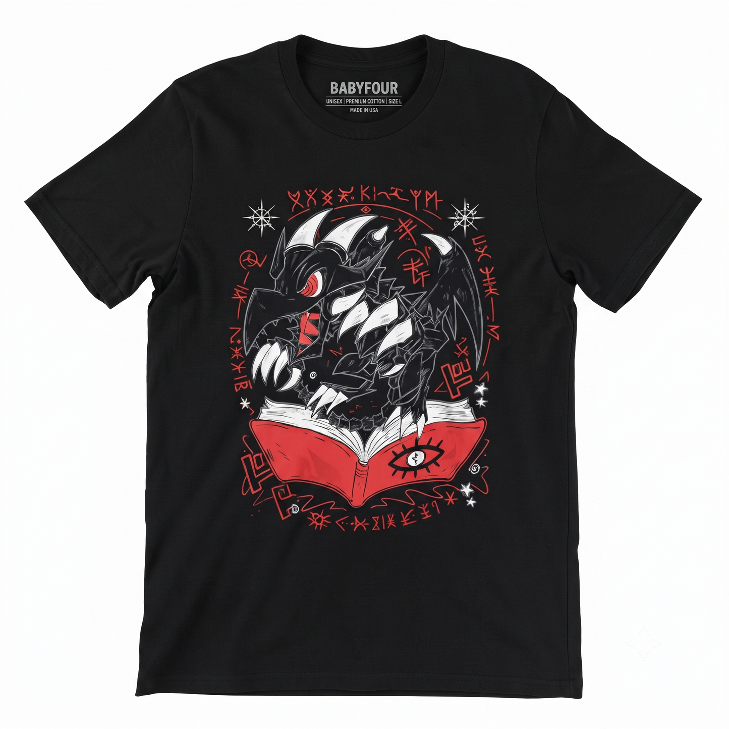 Dark Fantasy Dragon Graphic T-Shirt, Japanese Anime Inspired Streetwear, Unisex Cotton Crewneck Tee
