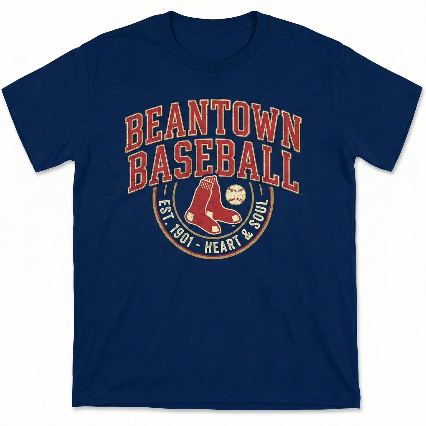 Boston Baseball Fan Apparel - Vintage Style Beantown Sports Gear - Navy & Red Graphic Tees, Hoodies, Sweatshirts