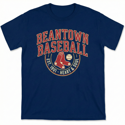 Boston Baseball Fan Apparel - Vintage Style Beantown Sports Gear - Navy & Red Graphic Tees, Hoodies, Sweatshirts