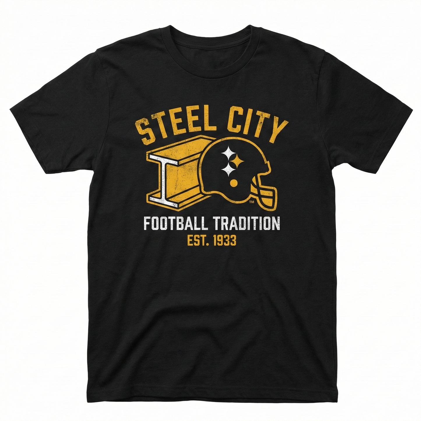 Pittsburgh Steel City Football Fan Apparel - Black & Gold Tradition T-Shirt Hoodie Gear