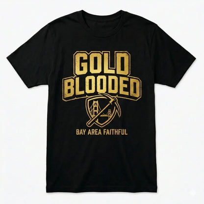 Vintage SF Football Faithful Gear | Gold Blooded Bay Area Gridiron T-Shirt, Hoodie & Sweatshirt