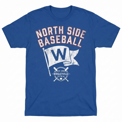 orth Side Chicago Baseball Fan Apparel | Vintage W Flag Game Day Shirt & Hoodie