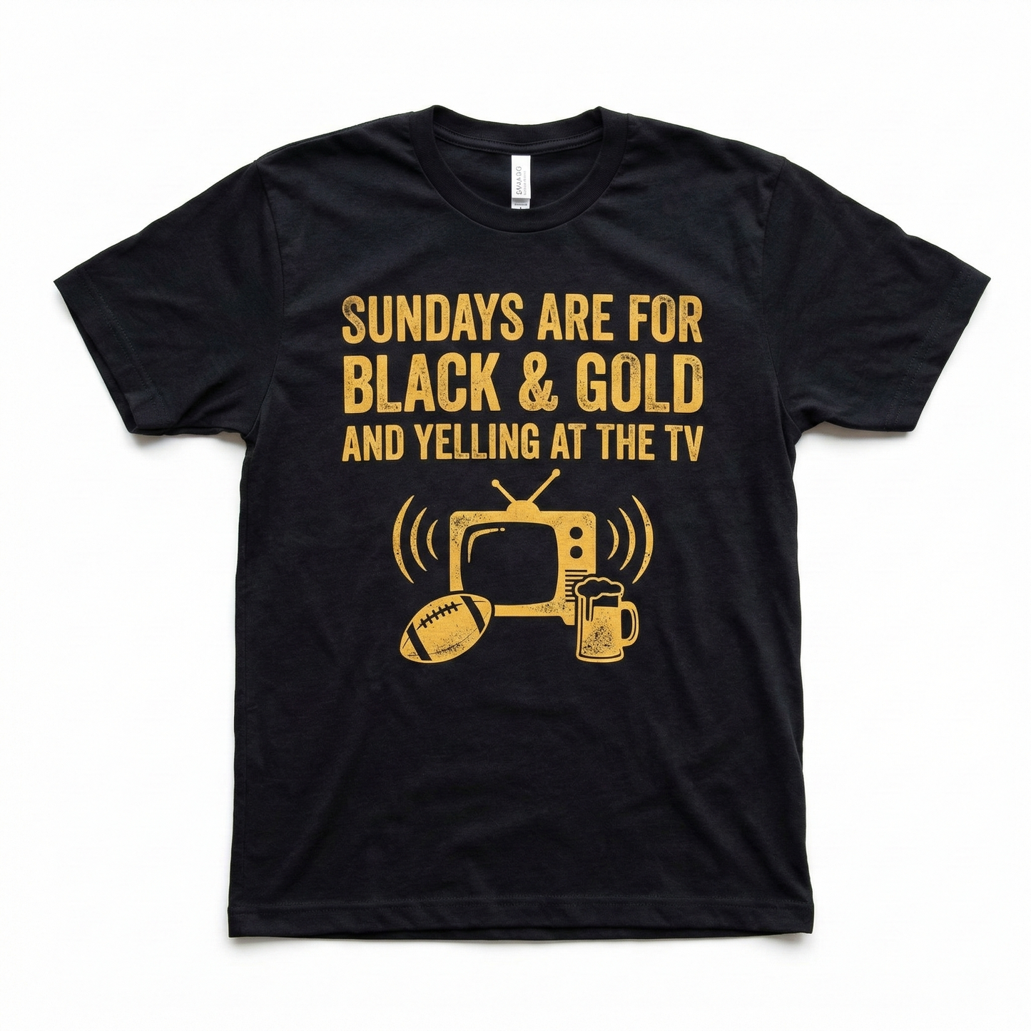 Funny Black and Gold Football Sunday Apparel | Ultimate Yinzer Fan Gear (T-Shirt, Hoodie, Sweatshirt)