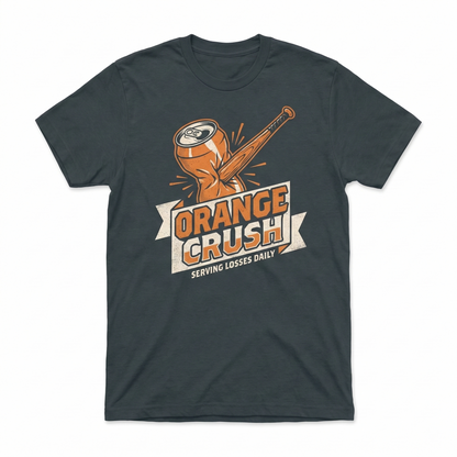 Baltimore Baseball Fan Apparel - "Orange Crush: Serving Losses Daily" Funny Slogan Graphic Tee, Hoodie