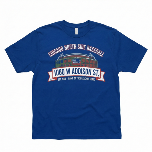 Classic North Side Chicago Baseball Fan Apparel | Vintage 1060 W Addison Game Day Gameday Shirt & Hoodie