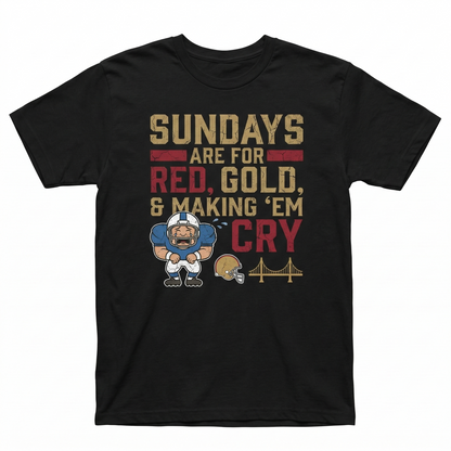 Funny Bay Area Football Red & Gold Sunday Tradition Apparel | Fan Slogan T-Shirt, Hoodie & Sweatshirt