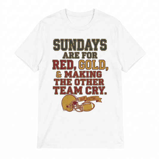 Funny Bay Area Football Red & Gold Sunday Tradition Apparel | Fan Slogan T-Shirt, Hoodie & Sweatshirt