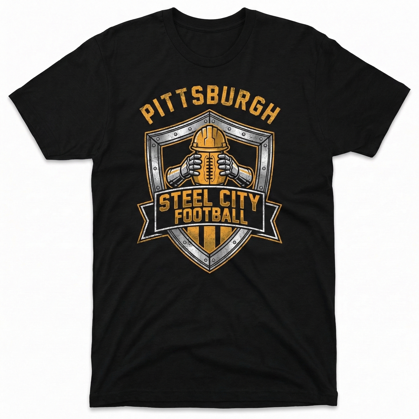Pittsburgh Steel City Football Fan Apparel - Black & Gold Tradition T-Shirt Hoodie Gear