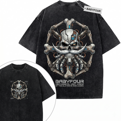 Retro Pirate Yonko Flag Double-Sided Graphic Tee - Vintage Distressed Anime Style Unisex T-shirt