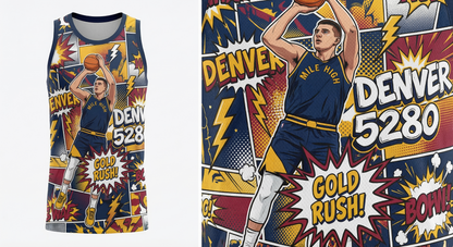 Unisex Mile High Hoops Basketball Jersey - 90s Retro Comic Style AOP Tank Top