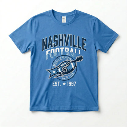 Nashville Football Fan Gear - Music City Gridiron Apparel | Two-Tone Blue Game Day T-Shirt, Hoodie, Sweatshirt