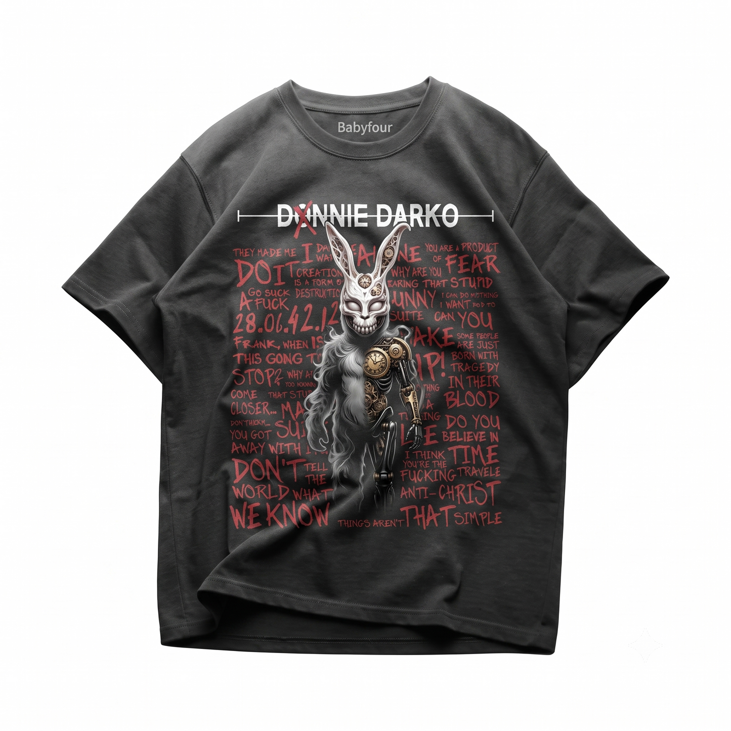 Creepy Doomsday Bunny Mask Cult Classic Sci-Fi Heavy Cotton Unisex T-shirt