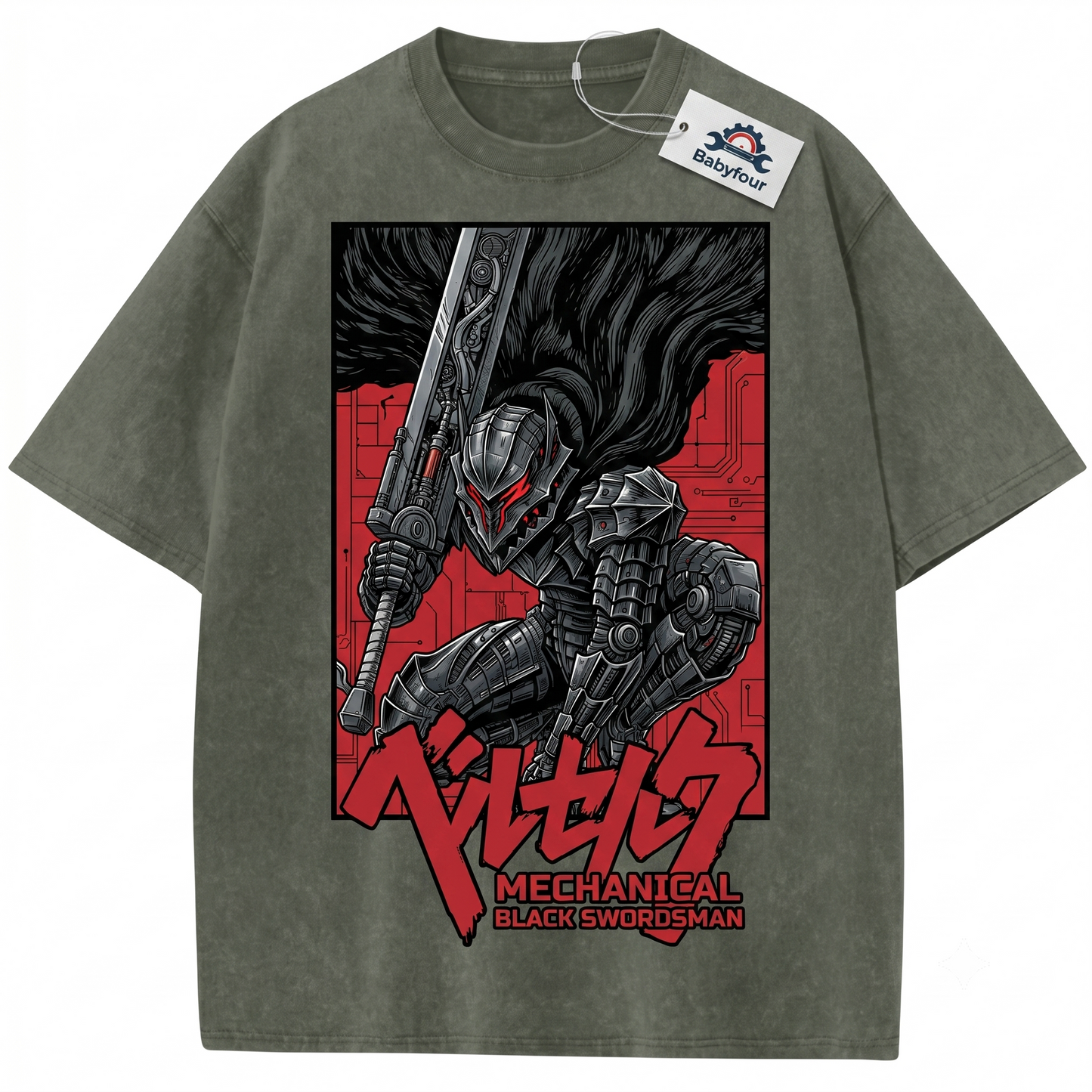 The Black Swordsman Vintage Graphic Tee - Goth Anime Manga Mercenary Shirt - Unisex T-Shirt
