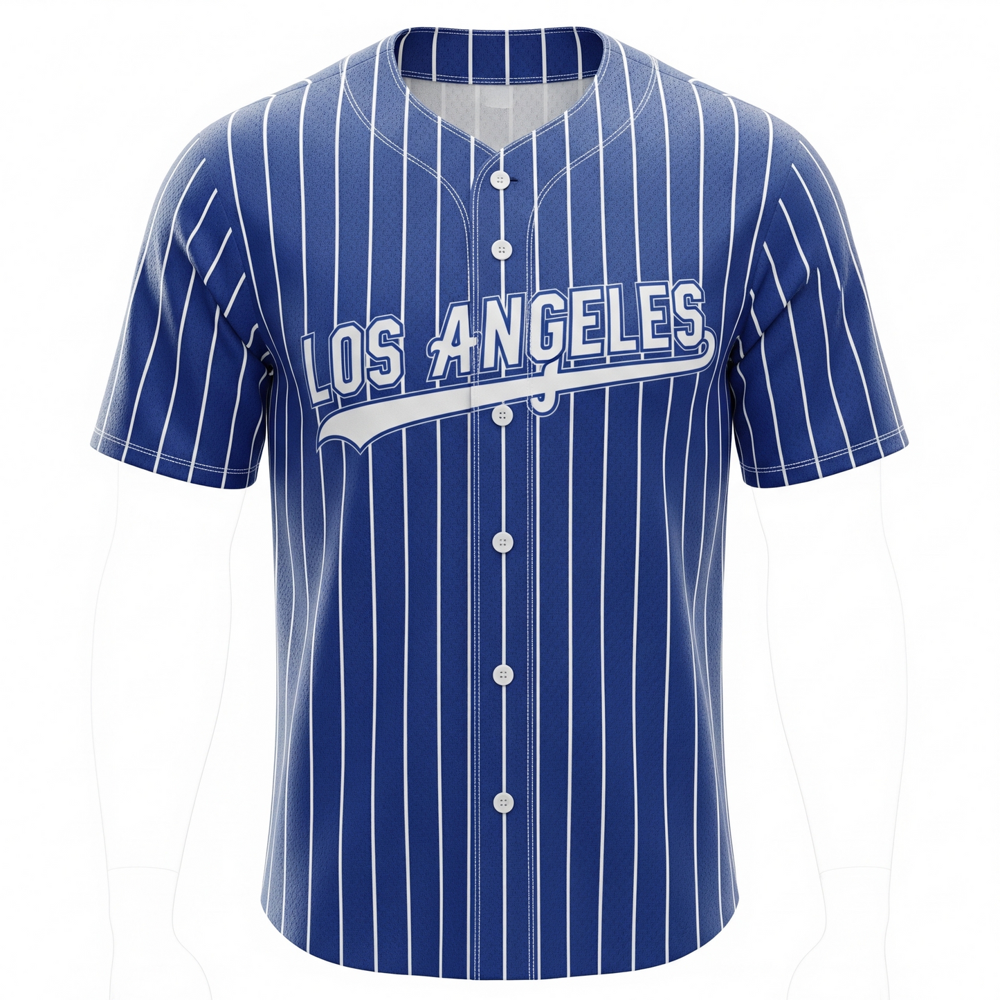 Los Angeles Baseball Heritage All-Over-Print Button-Up Jersey - Blue Crew Fan Gear Unisex