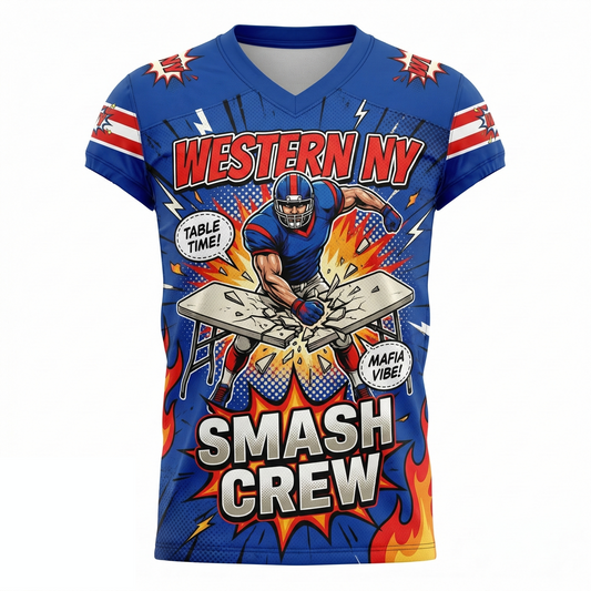 Buffalo Football Comic Style Jersey - The Table Smasher Bootleg Vibe - Western NY Game Day Shirt