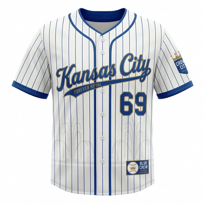 Premium Kansas Baseball Heritage Jersey - Blue & White All-Over Print Unisex Fan Gear