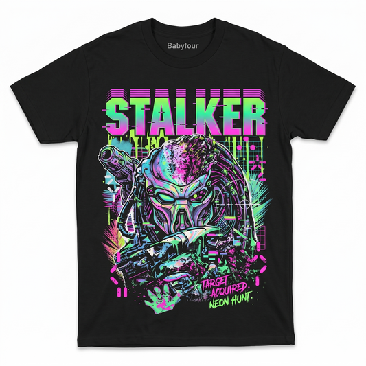 Intergalactic Hunter vs Extraterrestrial Beast Unisex Graphic T-Shirt - Sci-Fi Space Monster Battle Tee