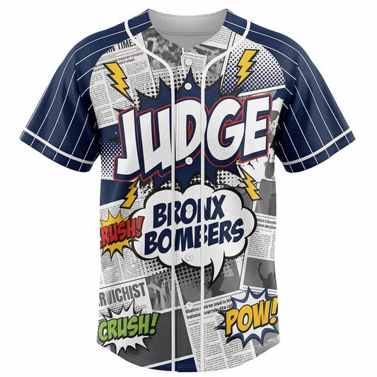 Unisex Judge 99 Bronx Bombers Pop Art Baseball Jersey - Comic Book Style Graphic Shirt