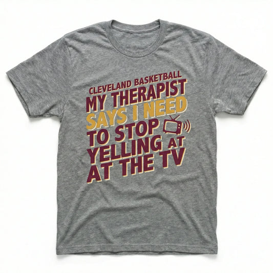 Funny Cleveland Basketball Therapist Gameday Apparel | Sarcastic Fan Gear | T-Shirt, Tank Top, Long Sleeve, Sweatshirt, Hoodie