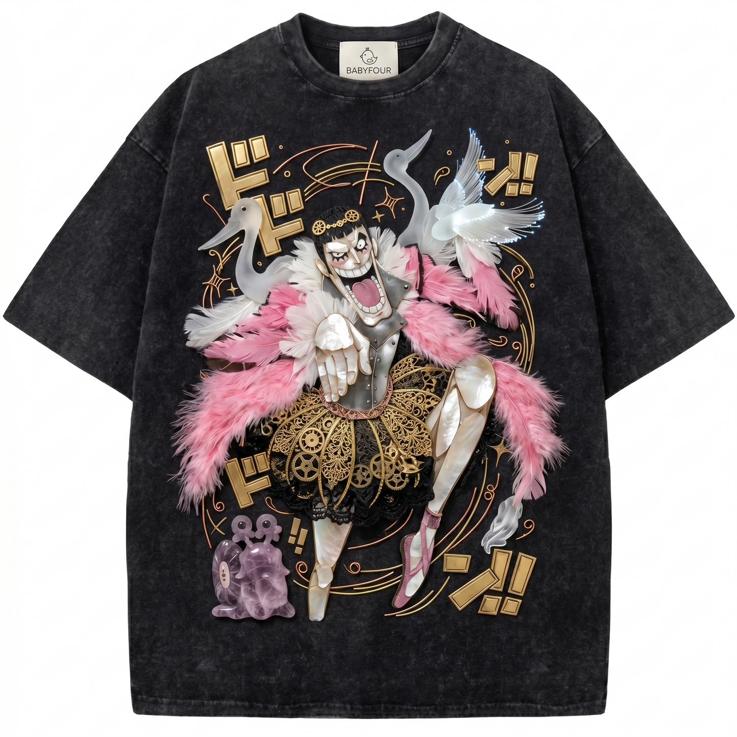 Retro Okama Swan Anime Graphic Tee - Vintage Clay Ballet Fighter Unisex T-Shirt