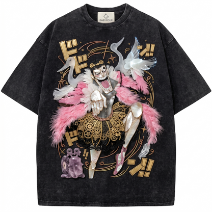 Retro Okama Swan Anime Graphic Tee - Vintage Clay Ballet Fighter Unisex T-Shirt