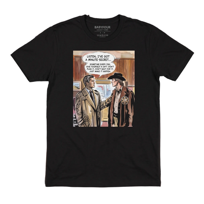 Red Room Mysterious Lodge Black Graphic Apparel - Pacific Northwest Detective Drama Unisex Tshirt