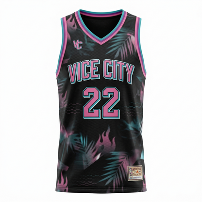 Unisex Vice City Basketball Jersey - Iconic Heritage Standard Hype Fan Apparel (Not Miami Heat)
