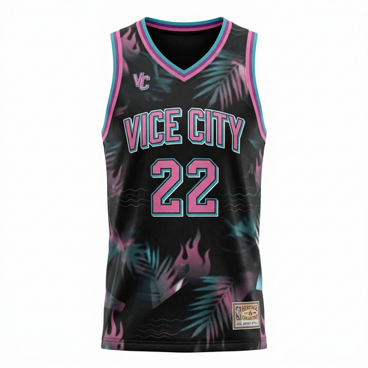 Unisex Vice City Basketball Jersey - Iconic Heritage Standard Hype Fan Apparel (Not Miami Heat)