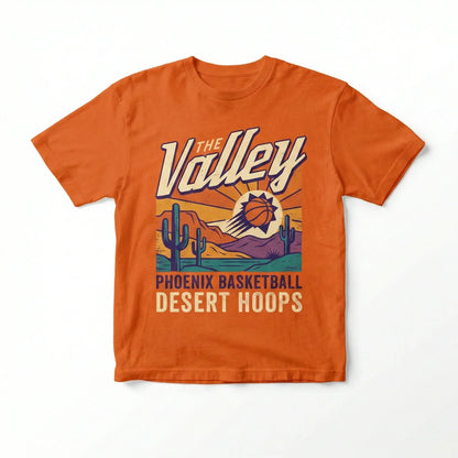 Vintage Phoenix Basketball The Valley Graphic T-Shirt - Desert Hoops Fan Apparel