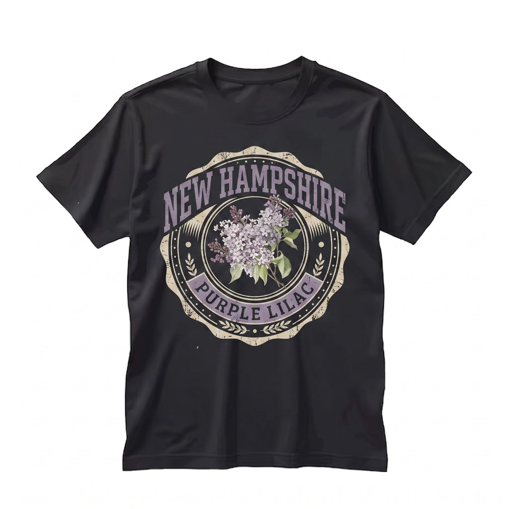 New Hampshire State Flower Lilac Floral Crew Neck Pullover Unisex TShirt