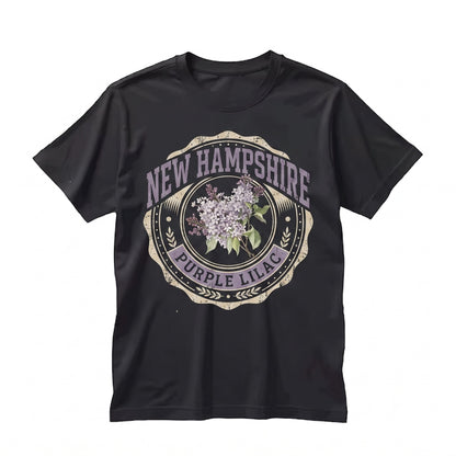 New Hampshire State Flower Lilac Floral Crew Neck Pullover Unisex TShirt