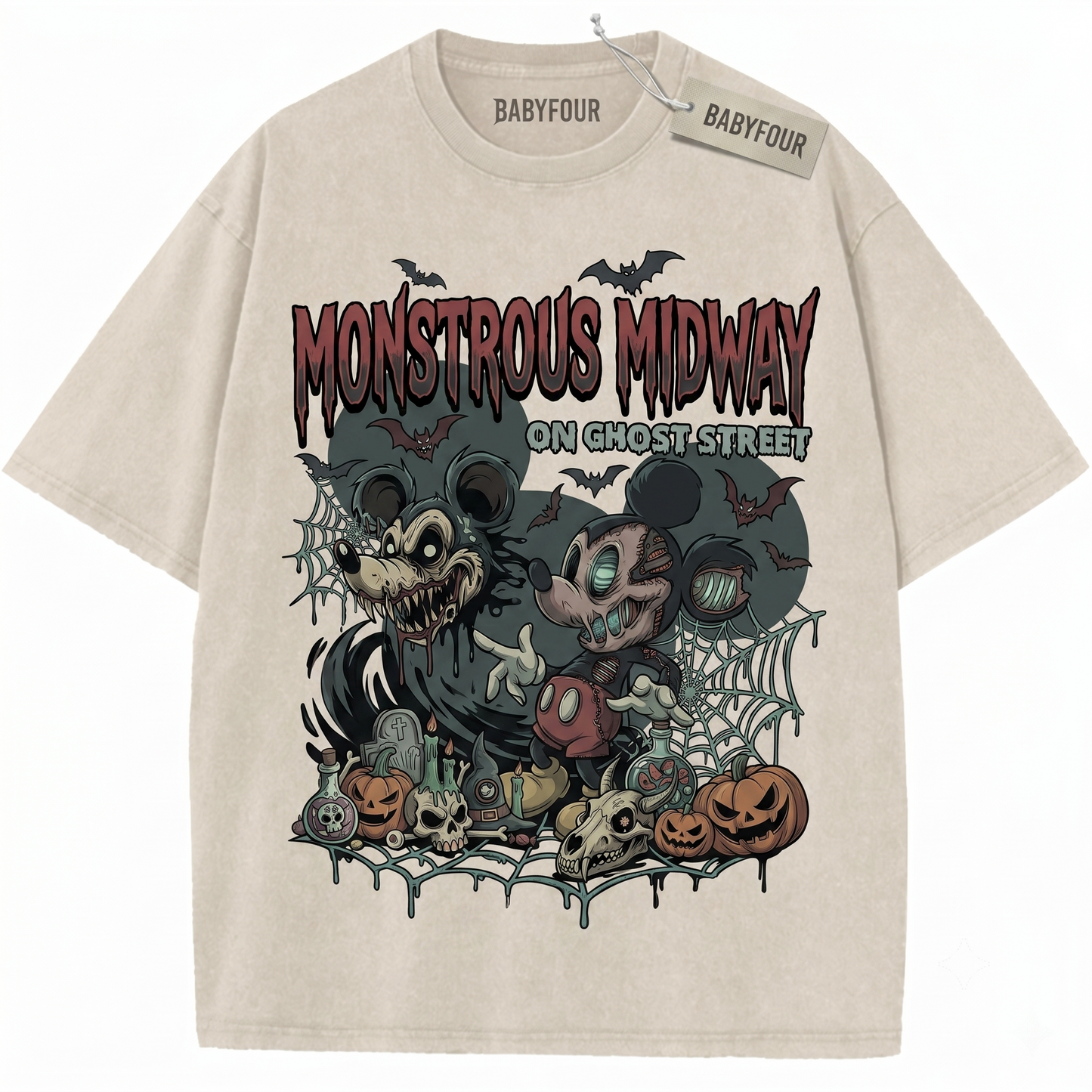 Vintage Retro Mouse Halloween Graphic Shirt - Spooky Cartoon Apparel Unisex T-shirt